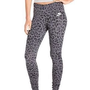 Nike Gray and Black Animal Print Leggings